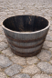 Preview: Sehr grosser Blumenkübel aus einem gebrauchten 500 Liter Holzfass